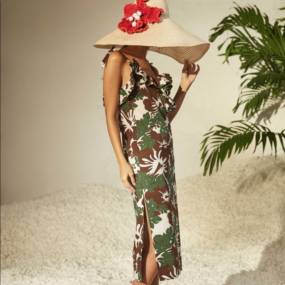 Rosie Assoulin Blooming Onion Tropical Print Dress